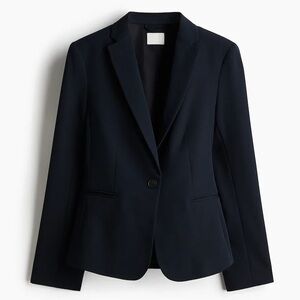 H&M Dark Navy Blue Classic Tailored Blazer Jacket Size 14 NWT